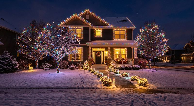 Christmas Lights Hanging in Kansas City, MO